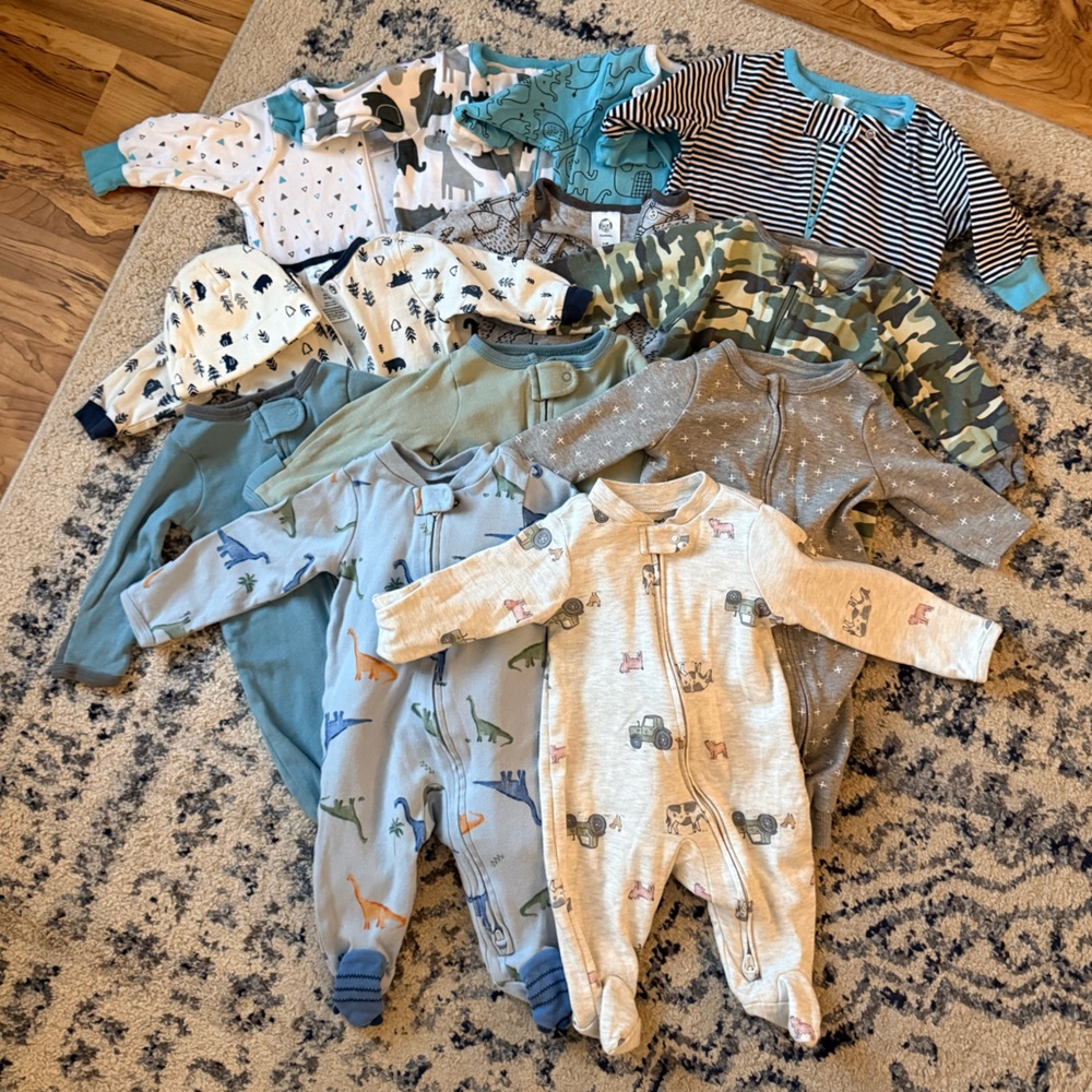 Bundle: 0-3m Baby Boy Sleepers
